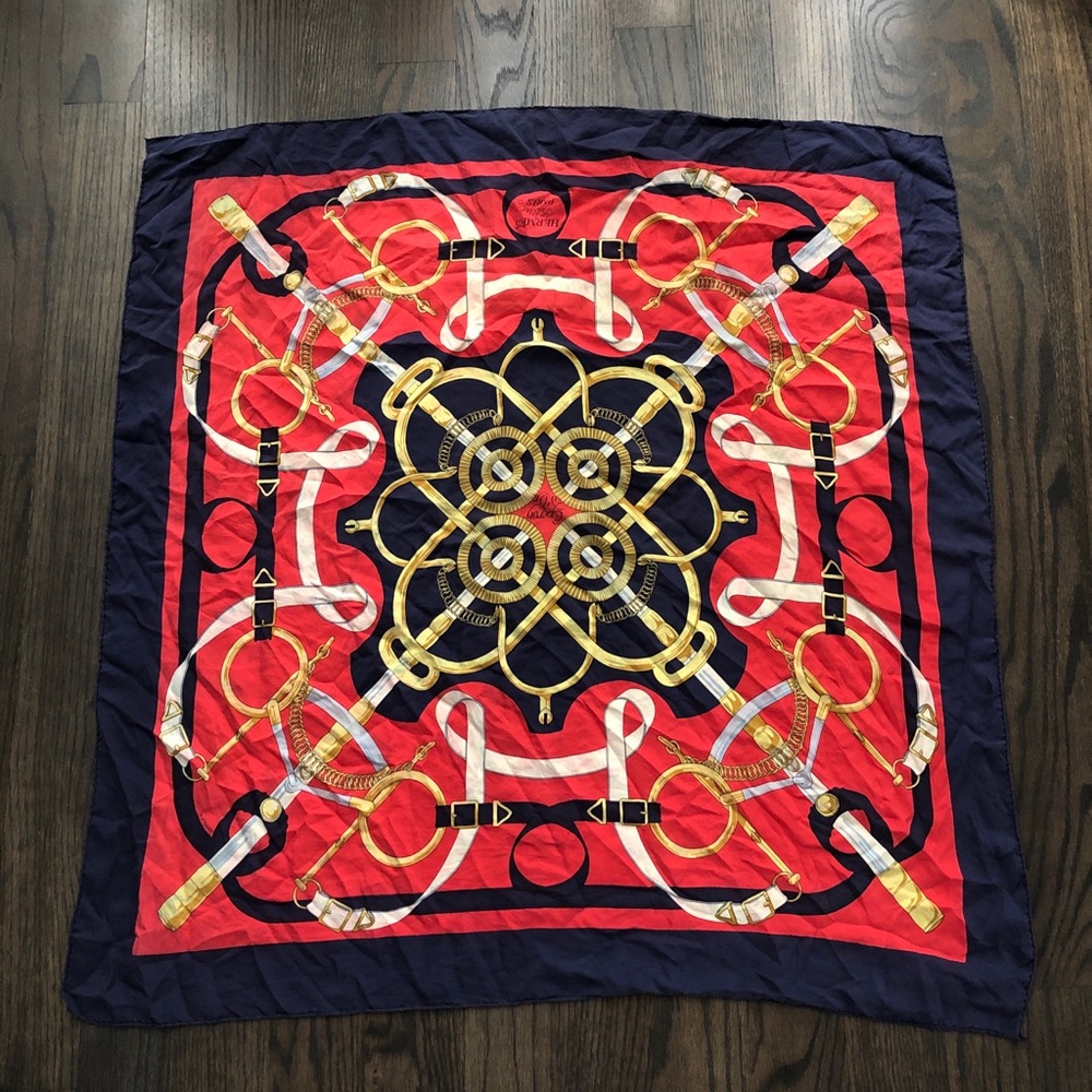 Vintage Hermes Eperon d’or Sellier Paris Scarf